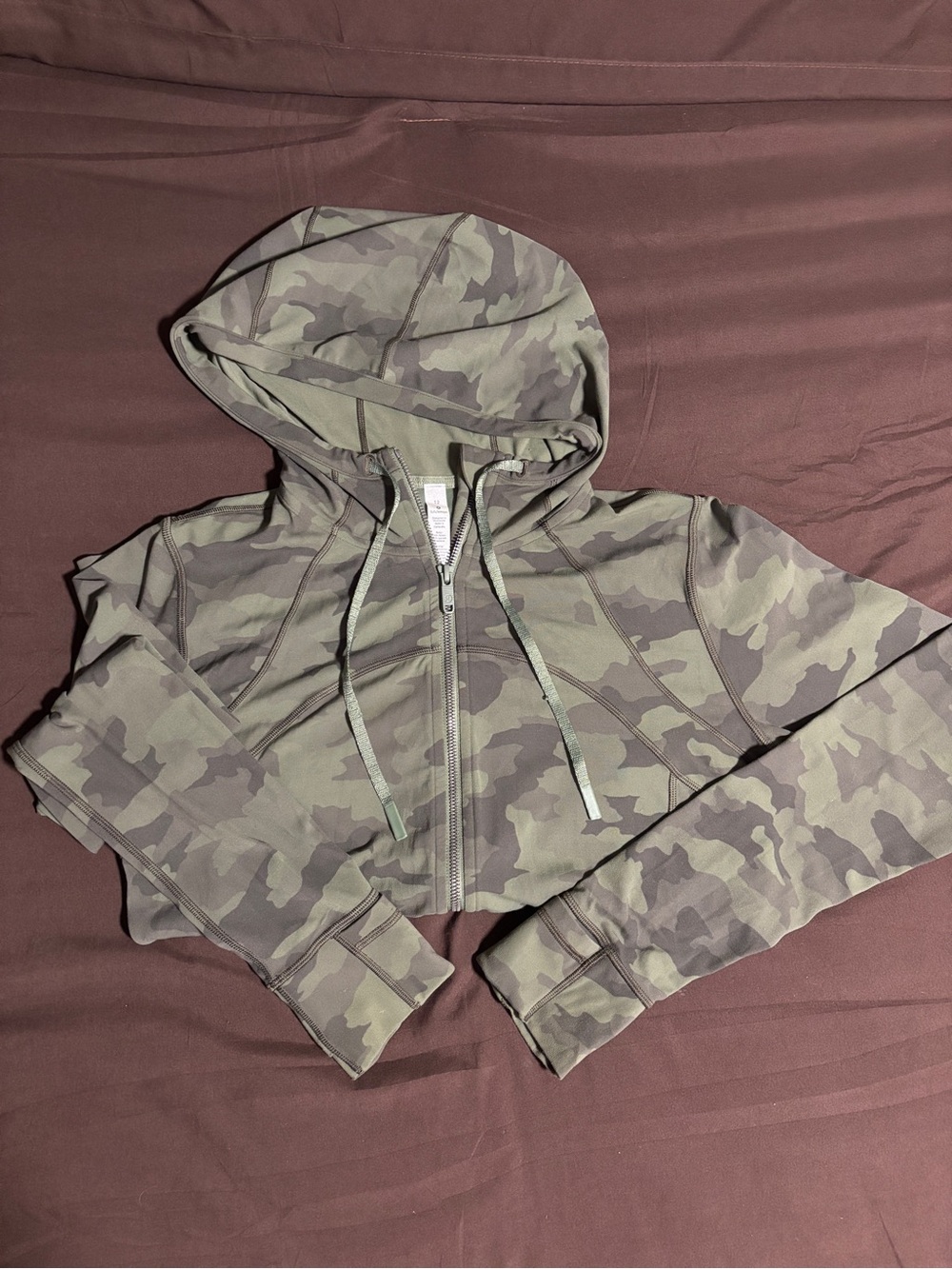lululemon athletica Green Camo Zip Hoodie